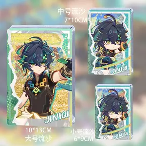 Game Genshin Impact Kinich Anime Figure Acrylic Quicksand Mahjong Cosplay Student Collection Stands Quicksand Bricks Child Toy