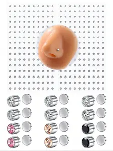 Fake Nose Stud Fake Nose Ring Stud Fake Nose Piercing Fake Lip Ring Fake Earrings Stud Silvery Golden Fake Cartilage Helix Earring Clip On Earring Hoop Fake Eyebrow Ring Fake Bridge Piercing Nose Piercing Kit