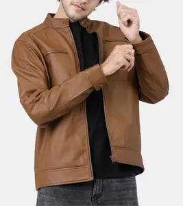 Jullian Men's Tan Brown Leather Jacket