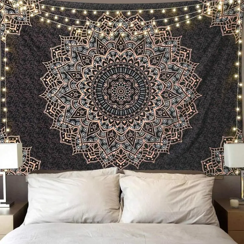 Mandala Tapestry Wall Hanging Psychedelic Aesthetic Indian Hippie Wall Decor Bohemian Wall Art Boho Home Decoration for Bedroom,Living Room summerwins
