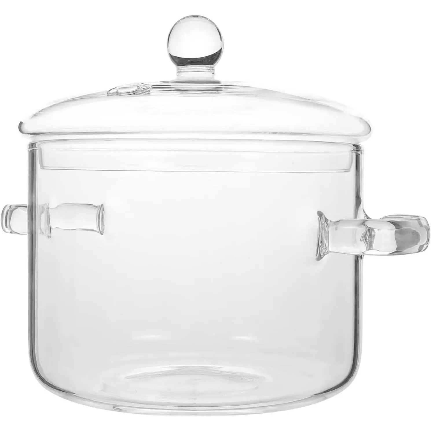 1600ml Glass Saucepan with Cover, Stovetop Cooking Pot with Lid and Handle Simmer Pot Clear Soup Pot, High Borosilicate Glass Cookware