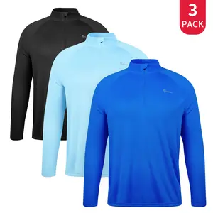 SG Edge 3 Pack 1/4 Zip Sun Shirts Stock Up for Men, UPF 50+ Quick Dry Moisture Wicking Long Sleeved Rash Guard for Fishing, Swimming, Hiking, Golf, outdoorfun