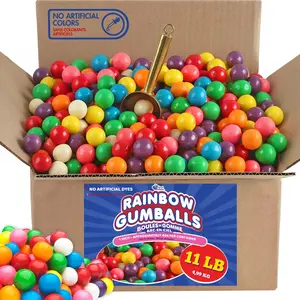 Bulk Rainbow Gumballs  11 lb, Approx. 470 Pcs. Naturally Colored Gumballs with No Artificial Dyes  Perfect for Office Candy Bowls, Breakrooms, Vending Machines & Party Buffets