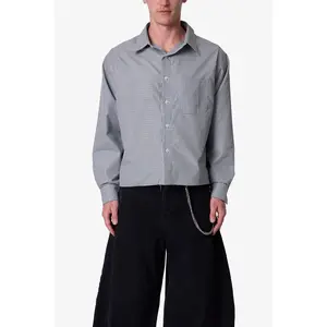 mnml L/S Plaid Poplin Shirt - Grey