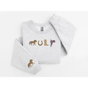Embroidered Horse Sweatshirt, Horse Lover Shirt, Horses Hoodie, Horse Lover Gift, Horse Crewneck, Equestrian Shirt, Gift For