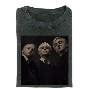 Vintage Draco Malfoy Shirt, Slytherin Aesthetic Graphic Tee, Wizard School Villain T-Shirt, Dark Academia Movie Inspired Shirt, Gift for Men, Gift for Women, Crew Neck T-shirt, Trending T-shirt