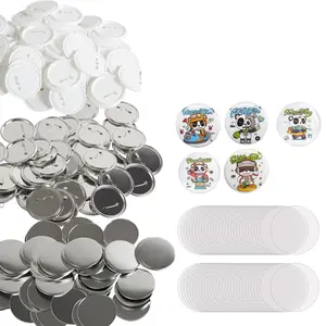 【Spotlight Day】VEVOR 200 Sets 3 inch 75mm Pin Back Button Parts, DIY Round Button Badge Parts, Set Includes Metal Top, Plastic/Metal Button, Clear Film, and Blank Paper For Gifts Presents, Machine NOT Included