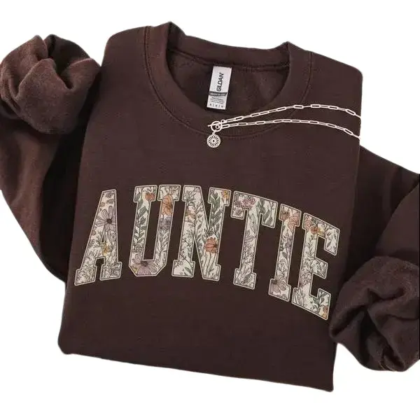 Auntie Sweatshirt, Aunt Sweater, Floral Auntie Sweater, New Aunt Gift, Pregnancy Announcement, Gift for Aunt, Pregnancy Reveal to Aunt - Printfamily