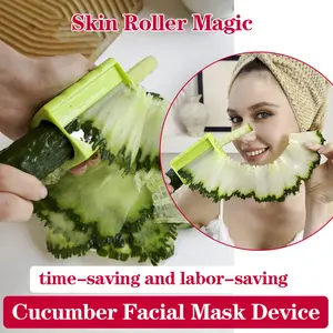 Cucumber Slicer for Facial Mask Ultra Thin Beauty Tool Cucumber Mask Slicer Portable Skincare Gadget DIY Face Mask Cucumber Peeler Thin Slice Cucumber Beauty Slicer Safe Hand Guard Home Use Cucumber Cutting Tool Facial Skincare Gadget