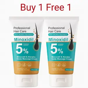 [BUY 1 GET 1 FREE]5% Minoxidil Hair Growth Scalp Massage Cream with Keratin & Ginger for Men Women Prevents Loss Repairs Follicles Promotes Fast Regrowth Strengthens Roots