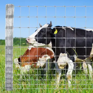 Corrosion-Resistant Galvanized Wire Livestock Fence, Durable Metal Mesh for Cattle, Goat & Deer Protection, Farm & Yard Barrier, Fencing Roll