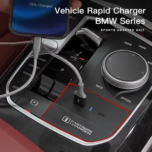 Car USB Charger Gear Shift Panel Type C  Charging Holder Interior Accessories For BMW G30 G32 G01 G02 G05 G06 G07 G26 G23 G22 F40 F20 G08 G16 G15 G14 G12 G11 F02 F01 F13 F12 F06 F10 F07 F36 G20 F34 F30 G42 F44 F48 F39 G29 F25 F26 F15 F16 G80 G82 F97 F98 F