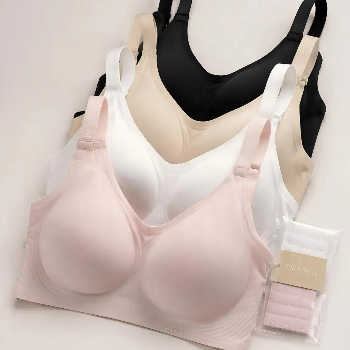 Woman Jelly Wireless Wirefree Push Up Bras - Ultra Soft Seamless Full Coverage No Underwire T-Shirt Bras for Everyday Work Comfort, Breathable Buttery Nylon No Padding Adjustable Basic Black Casual Lingerie