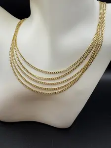 10K Gold 2mm Cuban Chain Size 16 22 and 24 Inches Classic Jewelry for Men and Women Elegant and Durable