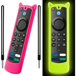 [2 Pack]  Firestick Remote Cover Compatible with Alexa Voice Remote 4k/Lite (3rd Gen), Firesticktvs Remote Case with Wrist Strap, for Firetv Stick Cover Glow in the Dark