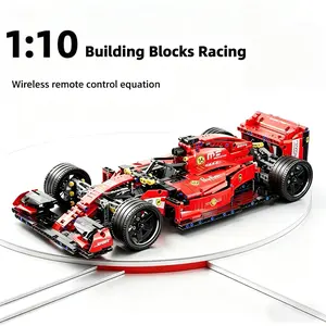 1:10 Scale Red Static Model Car Building Block Set, 2026 ABS Plastic Creative Educational Toy with Batteries, Ideal for Kids as Birthday & Christmas Gift, Parent-Child Weekend Activity
