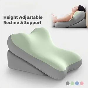 Adjustable Backrest Wedge Pillow Designed for While Reading in Bed,Featuring a Two-Part Split Design for Support, Along with Non-Slip Lumbar And Neck Cushions Suitable for Home Office Use And Relaxation