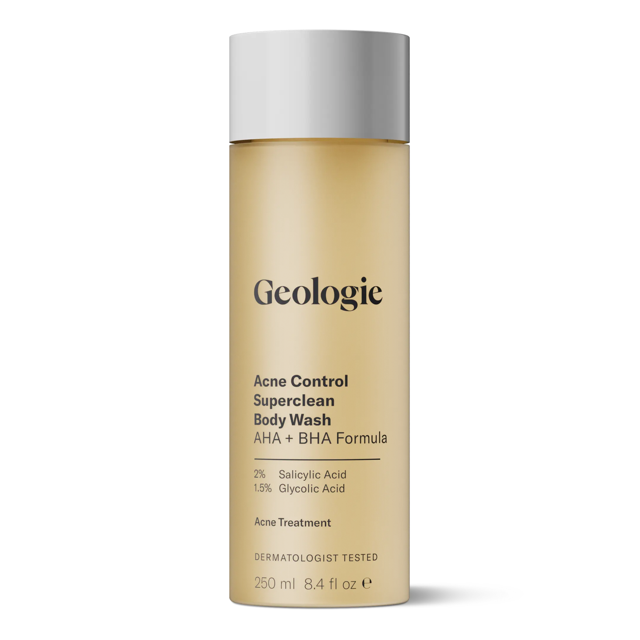 Geologie Acne Control Body Wash | Exfoliating AHA + BHA Cleanser for Men & Women | Reduces Bacne & Body Breakouts