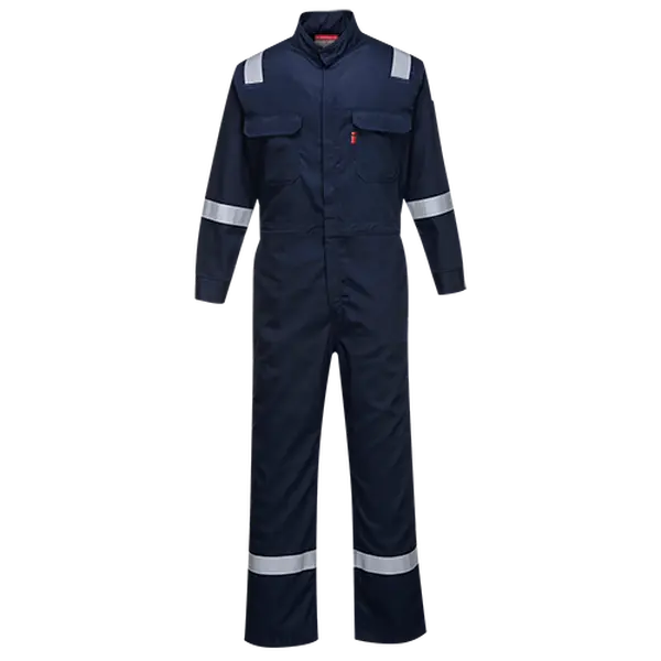 Portwest Men's Iona Bizflame Protective Uniform, Flame Resistant Durable Workwear with 8 Pockets and a Brass Zip, Reflective Tape, Right, Industrial Wash, 3Xl, Clothes, Full Length, Dual Hazard Protection, Long, Menswear, Coveralls, High Visibility, Fire,