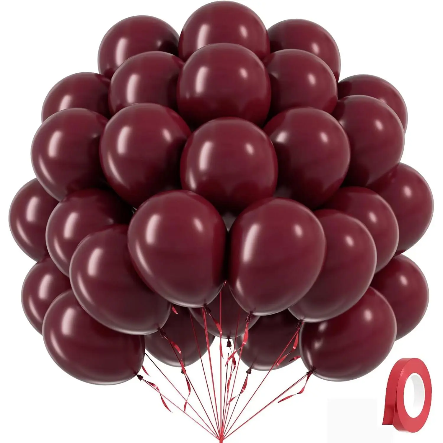 50-Pack 12-Inch Dark Red Burgundy Balloons - Balloon Garland Kit with Pump for Birthday, Party Decor (Home & Festive Supplies)