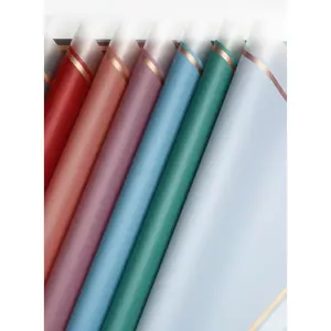 Flower Wrapping Paper, Waterproof, Wide Edge/Golden Rim 23″x 23″, 20 sheets per pack