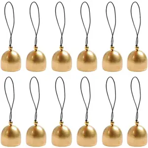 12 Pcs Christmas Ornament Copper Bells 1.5 Inch Bell Christmas Decoration for Christmas Tree DIY Christmas Party Supplies