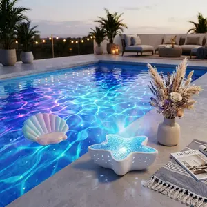 Submersible Northern Lights Projector - 8 Color Dynamic Ocean Wave Light, Star Shape Waterproof Light, for Pool Party, Outdoor Swimming, Camping Tent Light - Perfect Gift for Pool Lovers