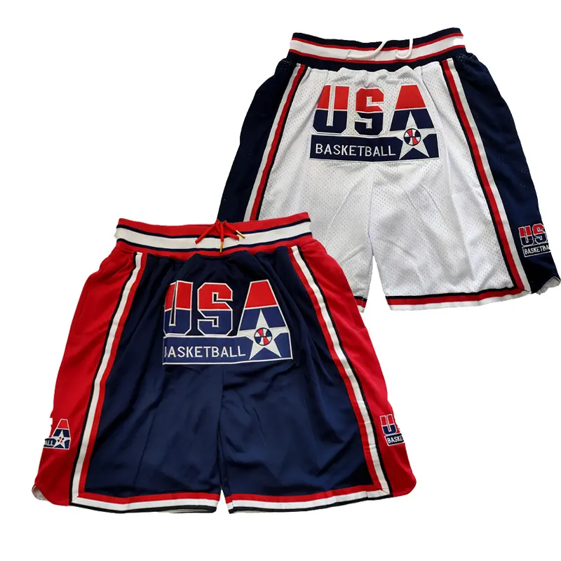 2025 Basketball shorts Four pockets 1992 USA Dream Team Cheap and High Quality Sewing embroidery covered court Beach Pants Outdoor sports shorts Big Size Blue White Accepting mixed wholesale and retail Athletic Bottoms Athletic Stretchable