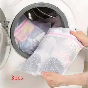 3pcs Fine Mesh Laundry Bag Washing Clothes Underwear Bra Wash Bag Mesh Bag Washing Machine Special