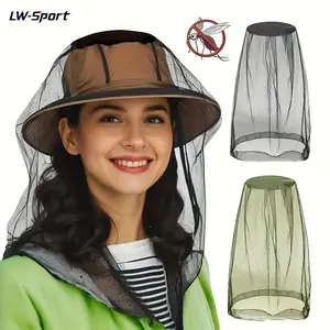 1Pc/3Pcs Mosquito Head Net with Ultra Fine Mesh, Breathable Lightweight Foldable Bug Insect Head Cover, No-See-Um Proof Unisex Hat Liner for Camping Hiking Fishing Gardening Yard Work Men Women