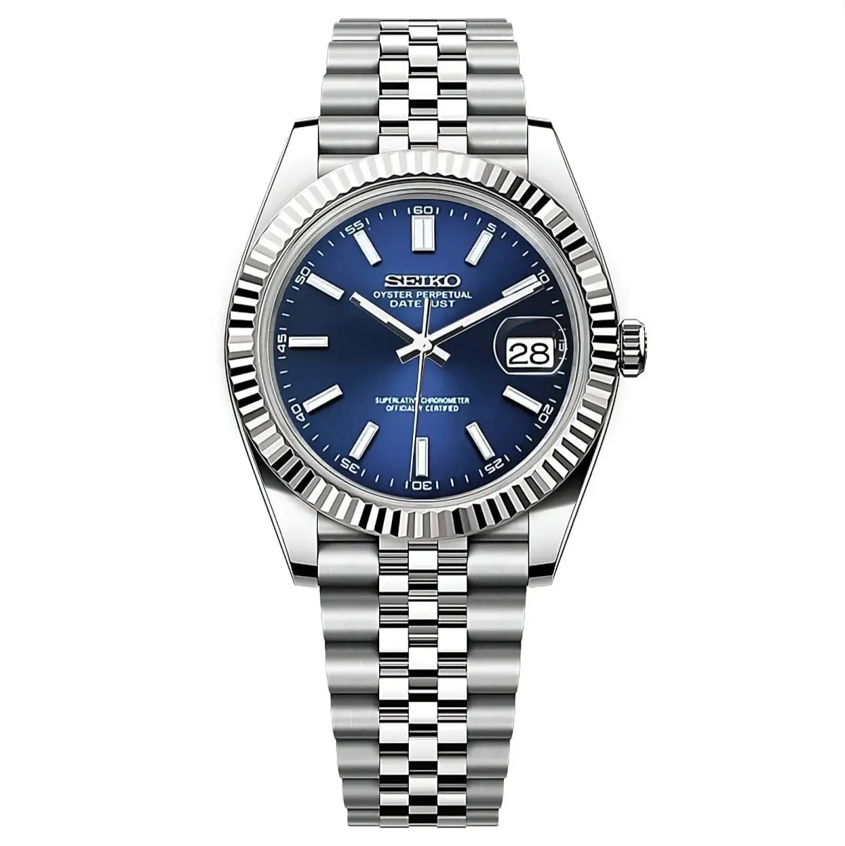 Seiko Datejust Blue Mod Watch