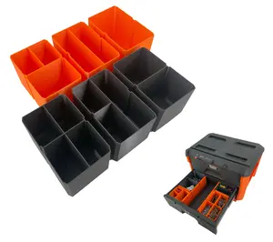 Klein Tools MODbox Two Drawer Toolbox Compatible Medium Nesting Bin - Orange