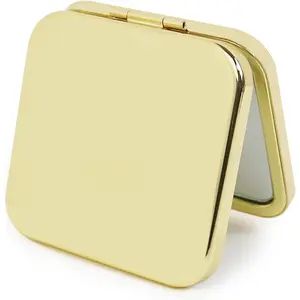 Small Compact Mirror, Gold Square 2.8"*2.8" Metal Frame Smooth Style Double Sided Mini Magnifying 1X/2X Mirror for Purse Can be Used as Gifts for Woman (Gd01)