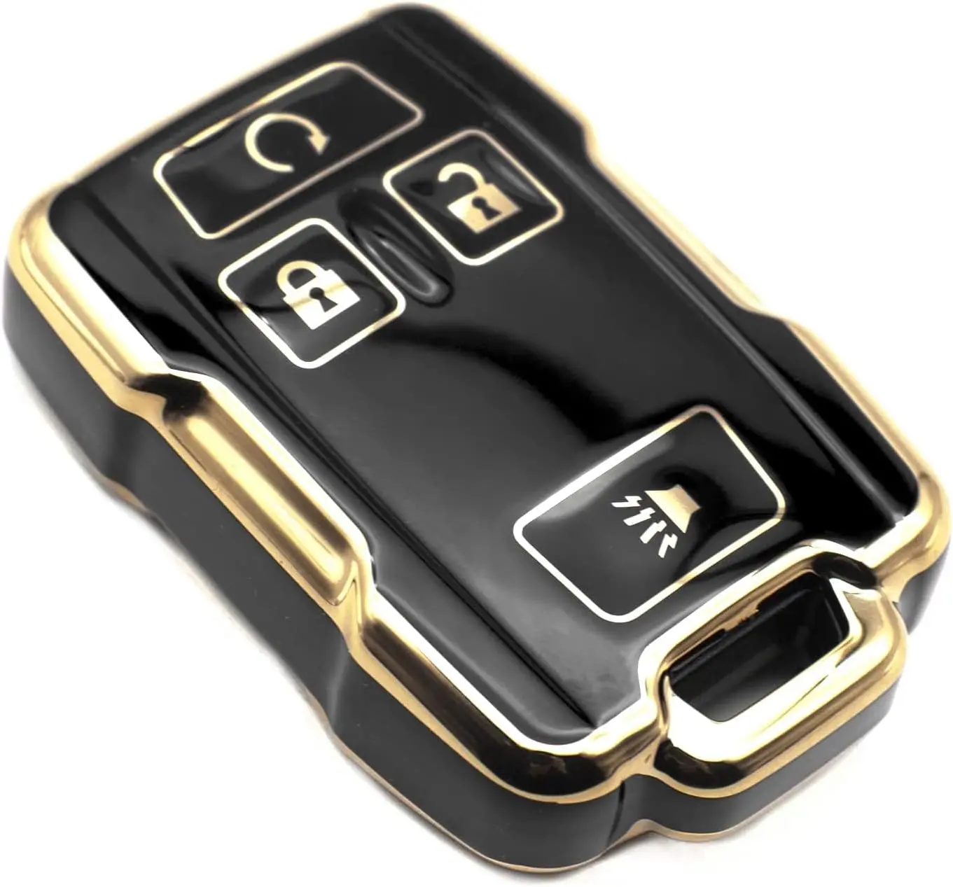 Key Fob Cover Compatible with Chevy Chevrolet Colorado Silverado Suburban Tahoe GMC Canyon Sierra 1500 2500 3500 HD TPU Remote Keyless Key Fob Case Protection  Accessories, Black