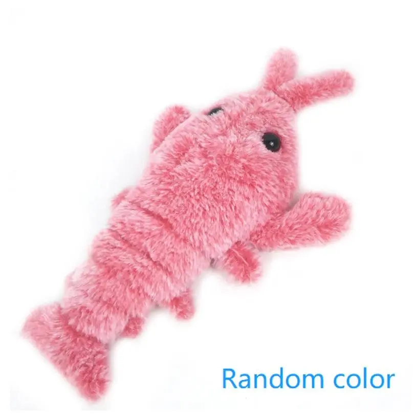 Pet Toys Electric Jumping Shrimp USB Charging Simulation Lobster Funny Cat Plush Pets Toy
