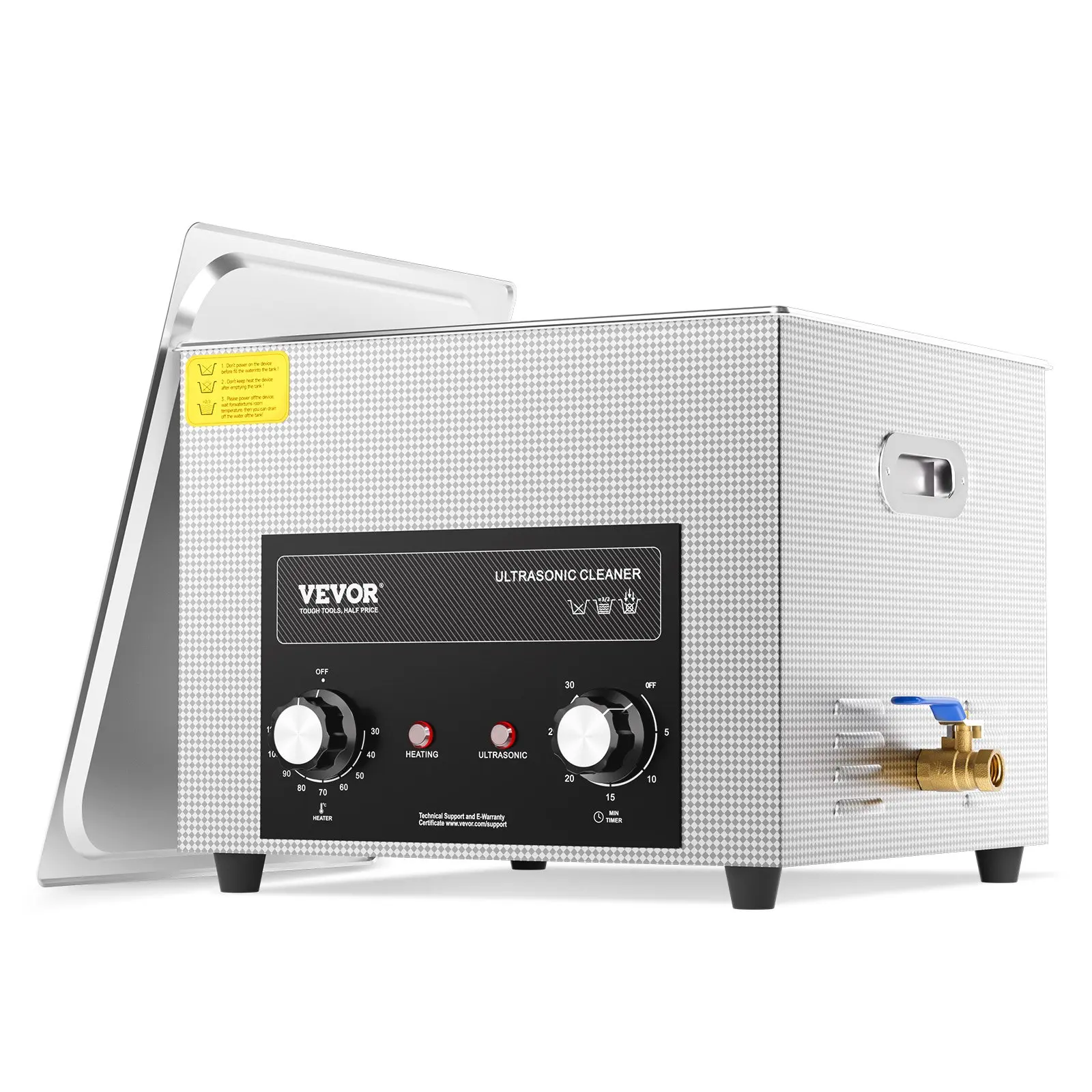 VEVOR 15L 360W Ultrasonic Cleaner with Heater, Timer & Basket, Professional Digital Sonic Cavitation Machine for Jewelry, Watches, Stainless Steel Items, Eyeglasses, Tableware, Circuit Boards