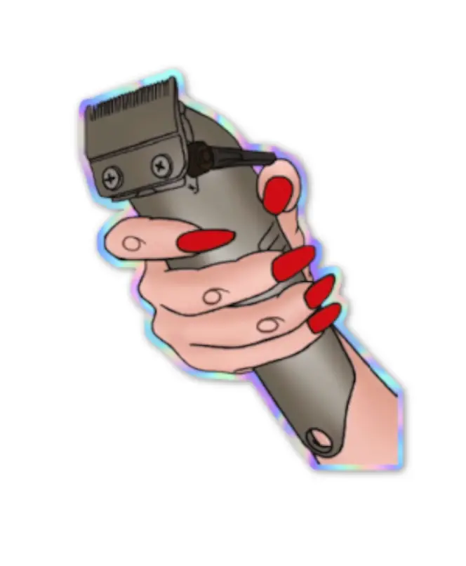 Holographic Lady Barber Sticker