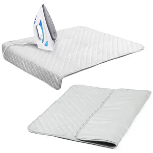 Houseables Magnetic Ironing Mat, Portable Iron Board, Heat Resistant Tabletop Pad, 91.44 cm x 76.2 cm, Gray, Quilted, Dryer Top Cover for Irons, Steaming, Pressing, Quilting, Travel, Space Saving, Laundry Room