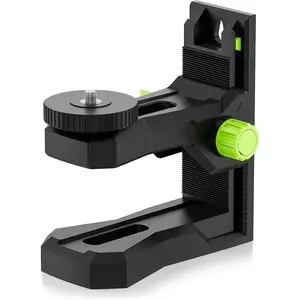 Precision-adjustable bracket, suitable for line laser and point laser levels, 1/4"-20 male thread L-shaped magnetic swivel base, equipped with 1/4"-20 and 5/8"-11 female thread mounting mounts at the bottom, can be used for wall and ceiling installation