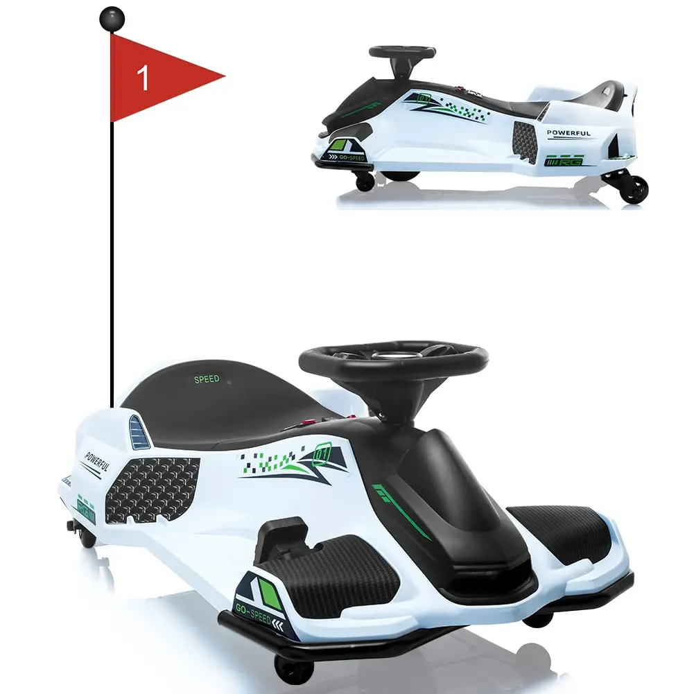 GARVEE 12V Electric Go Kart Toy for 6-12 Year Olds, 7.5-8.1mph Battery-Powered Drifting Ride-On with Slow Start, Music, Horn, Ideal for Kids' Outdoor Play & Cool Gifts
