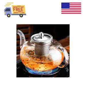 Glass Teapot Stovetop 40 OZ/1200ml, Borosilicate Clear Tea Kettle