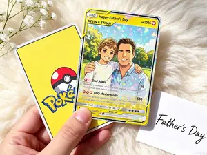 Father's Day Card,Personalized Pokemon Cards,Custom Photo to Holo Card,Father's Day Gifts for Poke Fan