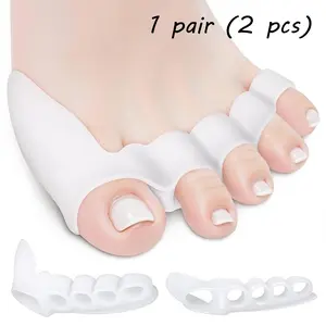 Soft gel toe separators (5 loops), Foot care products - Comfortable toe spacers for everyday wear, yoga - Flexible, durable, and reusable design - Toe spacers for foot care, suitable for men and women - Compatible with all shoe types