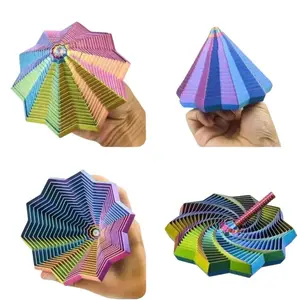 Wow Fractal Frustrated Polygons 3D Printed Star Ornaments With Handle Fingertip Rotating Polygon for Home Office Decoration Abstract Figure Sculpture Articulated Fidget Figurines Collectible Figurine