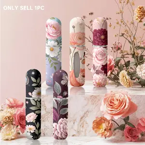Refillable Mini Compact Durable Perfume Atomizer, Flower and Butterfly Print, 5ML Daily Portable Cosmetic Travel Spray Bottle, Pocket-Sized Fragrance
