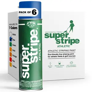 Fox Valley Athletic Field Marking Spray Paint – Water-Based Marking Paint, Vibrant, Fast-Drying & Long-Lasting – For Grass, Turf, Dirt, Sports & Outdoor Fields – 18 Ounce (Pack of 6)