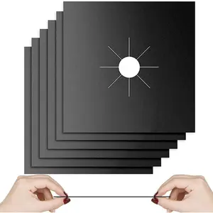 Gas Stove Burner Liners, 10 Pack Non-Stick  Gas Range Protectors Stove Top Covers for Gas Burners Heat-resistant,Double Thickness, Dishwasher Safe 10.6"x10.6"