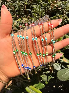 Evil eye studded bracelet- Multicolor