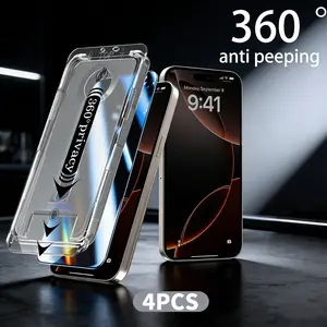 [4PCS] 360° Privacy [4 sides Privacy] Smartphone Screen Protector [UP, DOWN, LEFT, RIGHT] Anti-Spy, Tempered Glass, Full Protection.