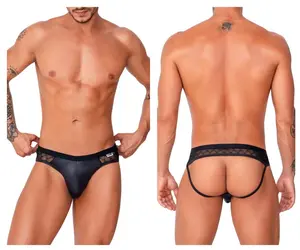 Men's Black Lace Jockstrap Underwear - Polyester, Sexy, Comfortable Menswear for Active Athletic Use
